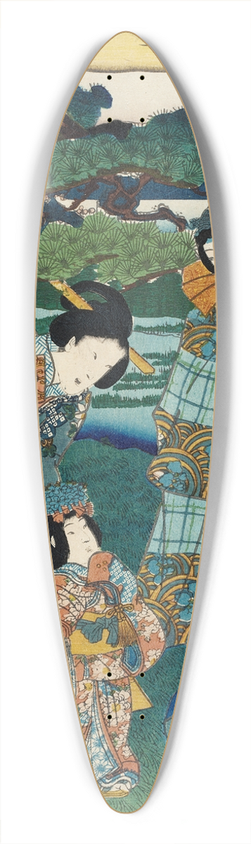 Utagawa Kunisada (Toyokuni III) - Viewing Plum Blossoms 39.3 inch art pintail longboard deck