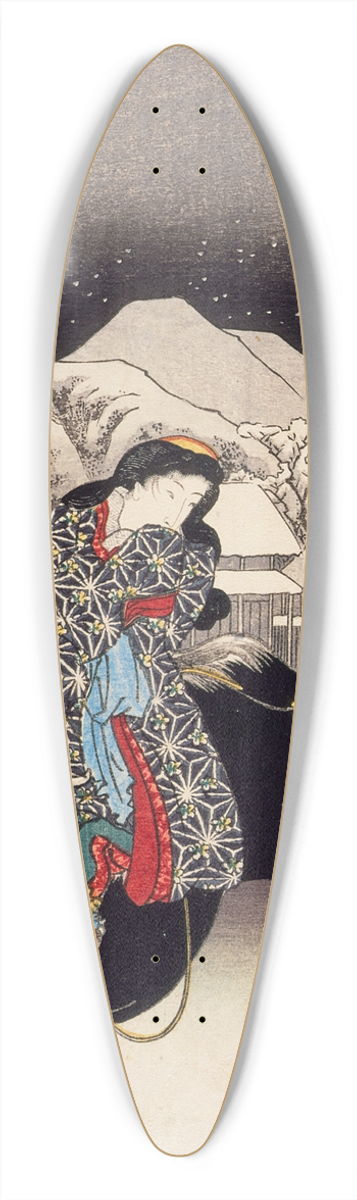 Utagawa Kunisada (Toyokuni III) - View of Kanbara 39.3 inch art pintail longboard deck