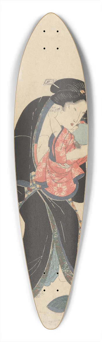 Utagawa Kunisada (Toyokuni III) - Woman Clasping Baby 39.3 inch art pintail longboard deck