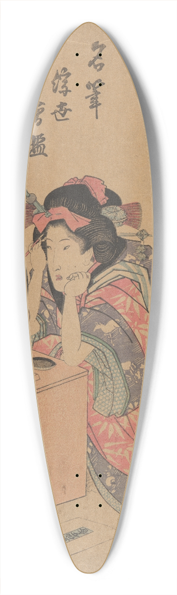 Utagawa Kunisada (Toyokuni III) - Woman Seated before a Make-Up Mirror 39.3 inch art pintail longboard deck