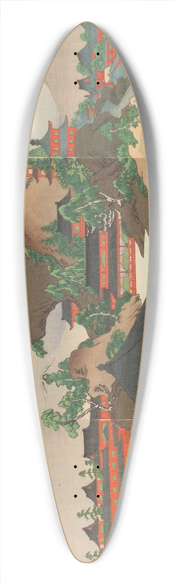 Utagawa Kuniteru III - View of Beijing in China 39.3 inch art pintail longboard deck