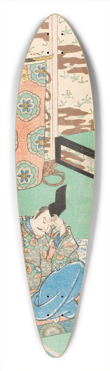 Utagawa Kuniyoshi - Fujiwara Yoshitaka 39.3 inch art pintail longboard deck