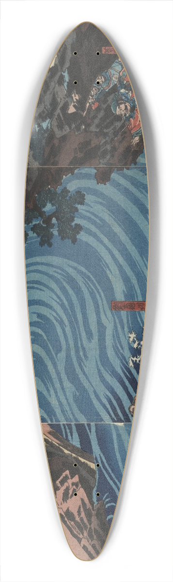 Utagawa Kuniyoshi - Gentoku uma o odorashite tankei o koeru zu 39.3 inch art pintail longboard deck