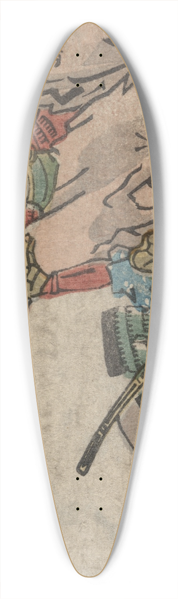Utagawa Kuniyoshi - Ishibashi yama 39.3 inch art pintail longboard deck