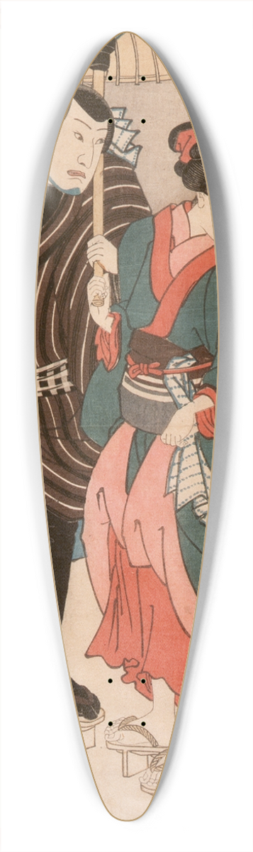 Utagawa Kuniyoshi - Osayo and Genta 39.3 inch art pintail longboard deck