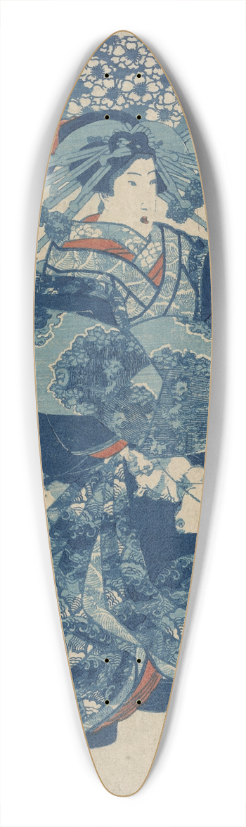 Utagawa Kuniyoshi - Tamaya uchi Usugumo 39.3 inch art pintail longboard deck