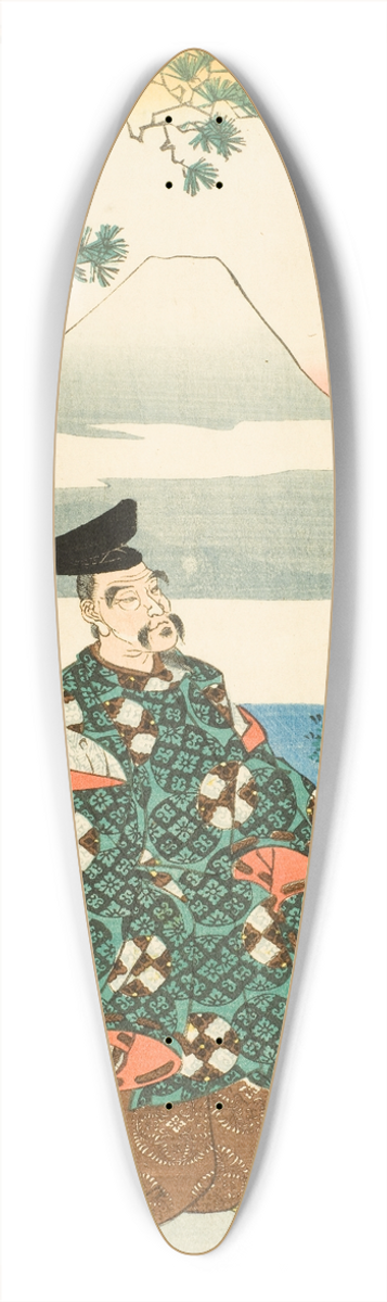 Utagawa Kuniyoshi - The Poet Yamabe no Akahito 39.3 inch art pintail longboard deck