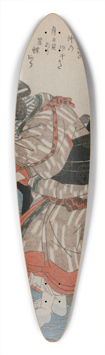 Utagawa Kuniyoshi - Woman Beside an Anchor; from the series Five Pictures of Low Tide 39.3 inch art pintail longboard deck