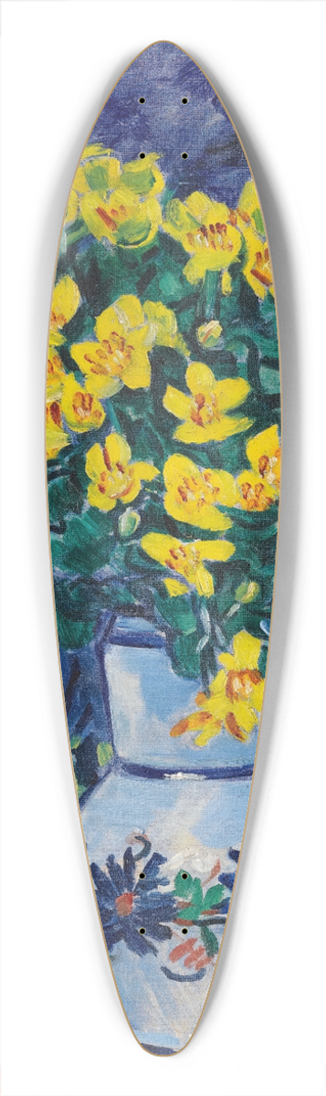 Vclav pla - Bouquet Of Flowers In A Blue Vase 39.3 inch art pintail longboard deck