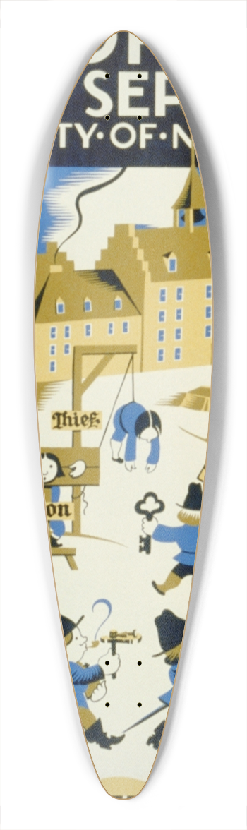 Vera Bock - History of civic services in the city of New York Police No. 1 39.3 inch art pintail longboard deck