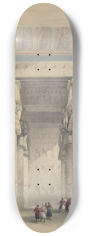 David Roberts - View from under the portico of the Temple of Dendera [Dandara]. 8.25 inch art skate deck