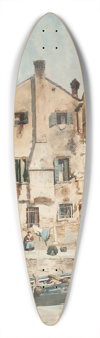 Vettore Zanetti-Zilla - A Venetian backwater 39.3 inch art pintail longboard deck