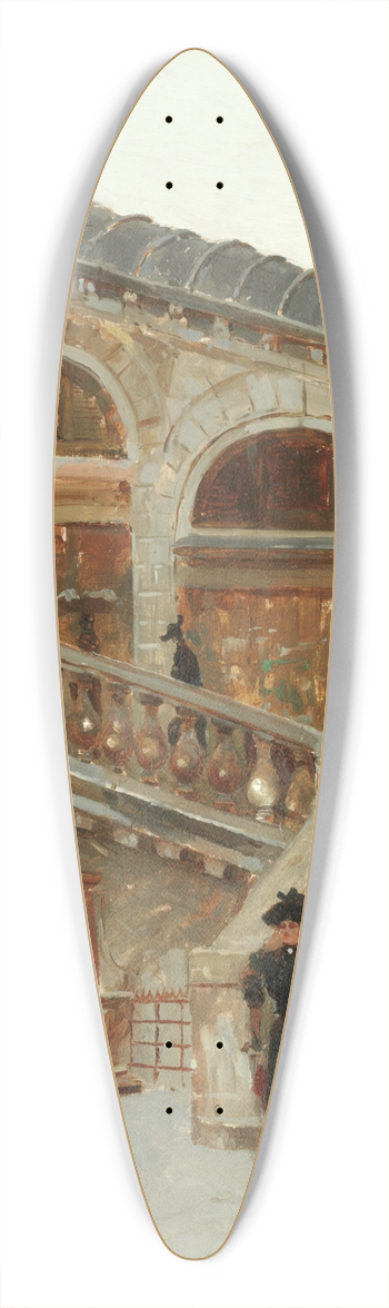Vettore Zanetti-Zilla - Venetians at the foot of the Rialto Bridge 39.3 inch art pintail longboard deck