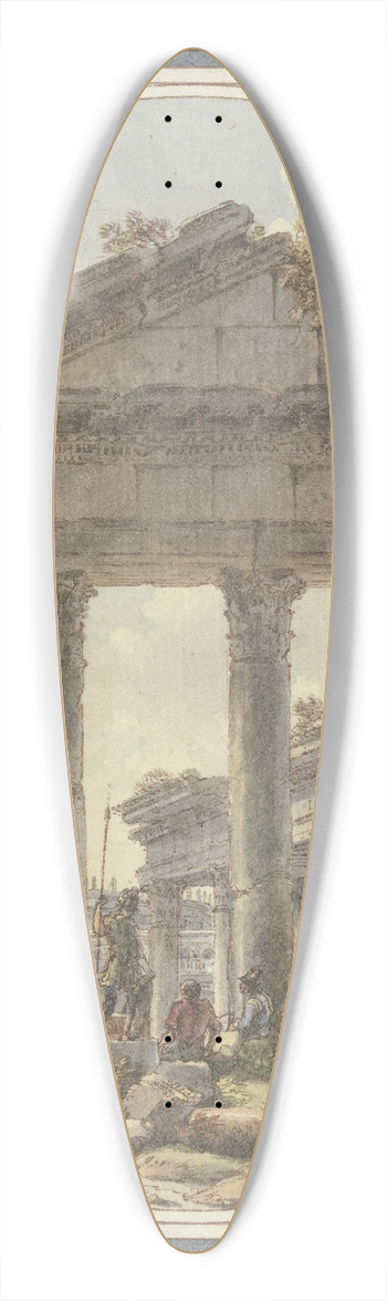 Victor-Jean Nicolle - Architektonisches Capriccio; Tempelruine und Figurenstaffage 39.3 inch art pintail longboard deck