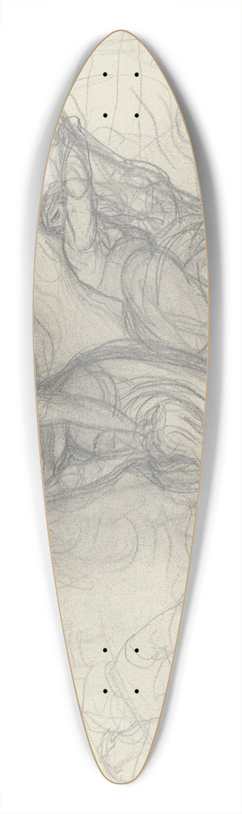 Victor Mller - Klagende Frau, rechts von ihr eine entsetzt zurckweichende Gestalt 39.3 inch art pintail longboard deck