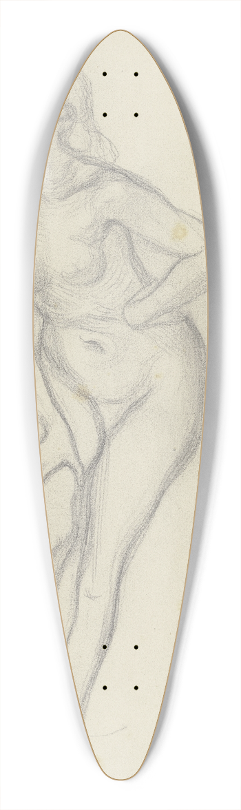 Victor Mller - Stehender weiblicher Akt, die Linke in die Hfte gesttzt, die Rechte auf dem Oberschenkel 39.3 inch art pintail longboard deck