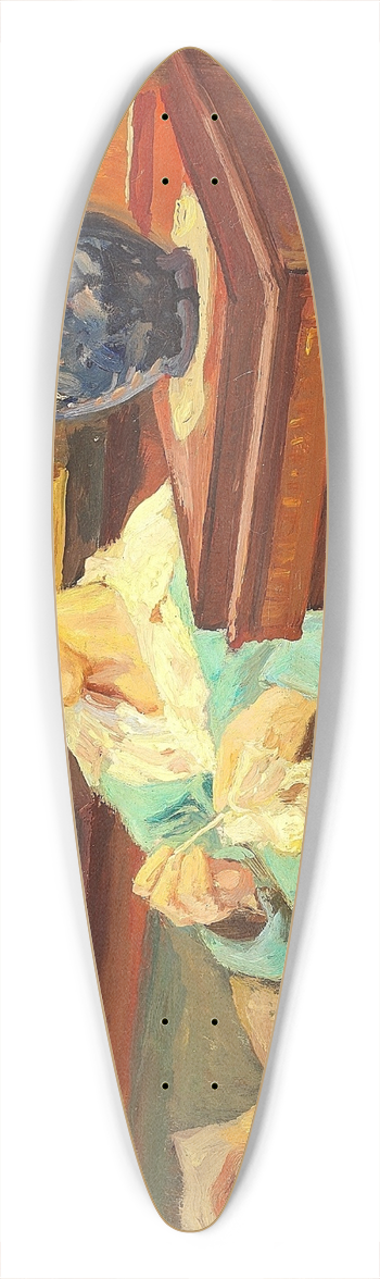 Viggo Pedersen - Interir med kunstnerens hustru ved hkletjet 39.3 inch art pintail longboard deck