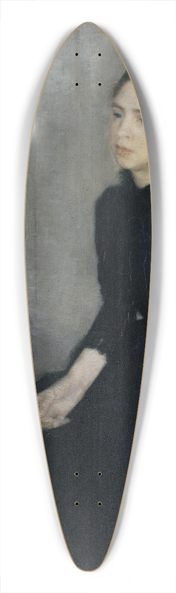 Vilhelm Hammershi - Portrait of a young woman. The artists sister Anna Hammershi 39.3 inch art pintail longboard deck
