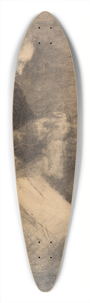 Vilhelm Hammershi - Portrait of Ida Hammershi with Needlework 39.3 inch art pintail longboard deck