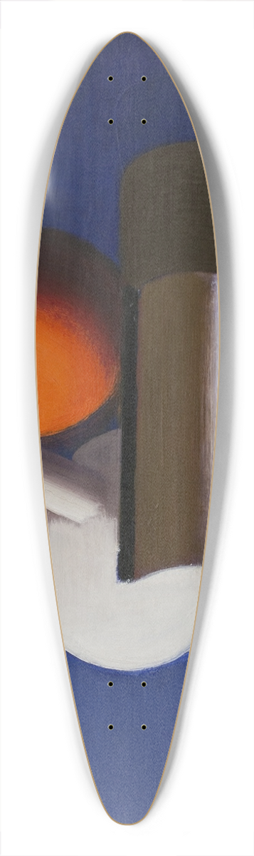Vilhelm Lundstrm - Still Life with White Jar, Orange and Book 39.3 inch art pintail longboard deck