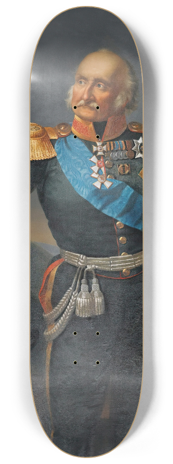 After Franz Krger - Portrait Of Prince Petr Khristianovich Wittgenstein (1769-1843) 8.25 inch art skate deck