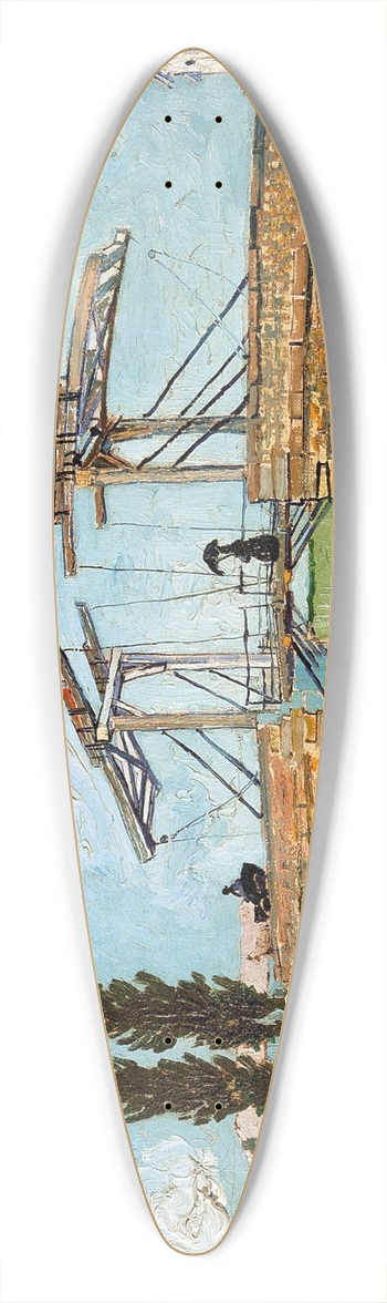 Vincent van Gogh - Langlois Bridge at Arles 39.3 inch art pintail longboard deck