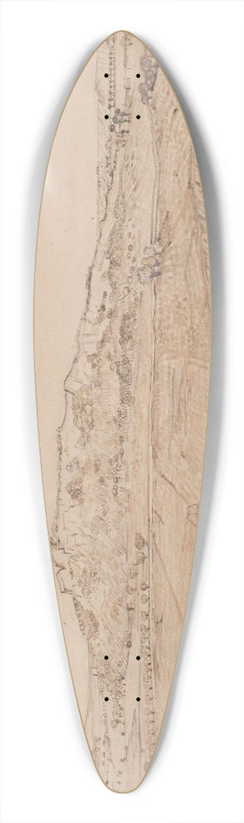 Vincent van Gogh - The Plain of La Crau 39.3 inch art pintail longboard deck