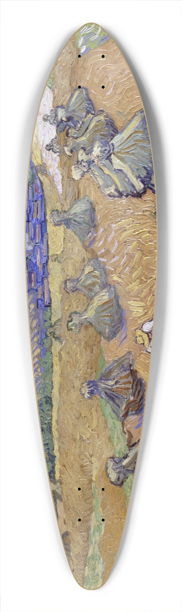 Vincent van Gogh - Wheat Fields with Reaper, Auvers 39.3 inch art pintail longboard deck