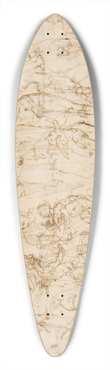 Vincenzo Tamagni - Sheet of Figure Studies and Ornamental Motifs 39.3 inch art pintail longboard deck