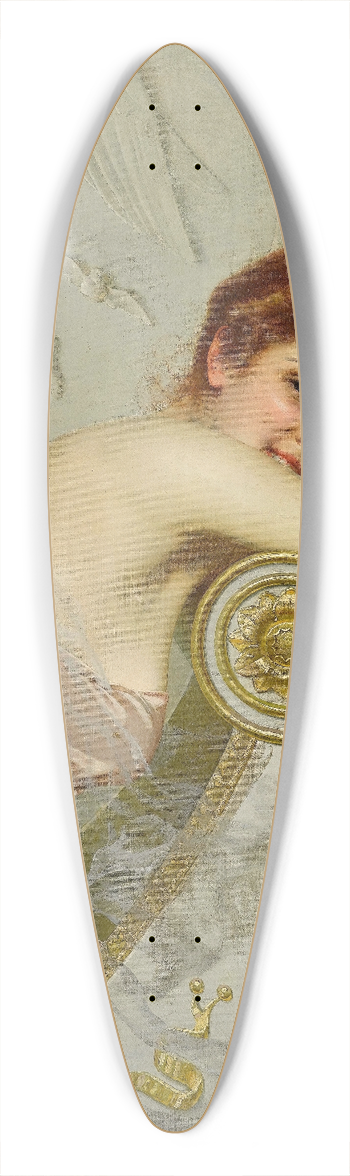Vittorio Matteo Corcos - Young lady with puppy 39.3 inch art pintail longboard deck