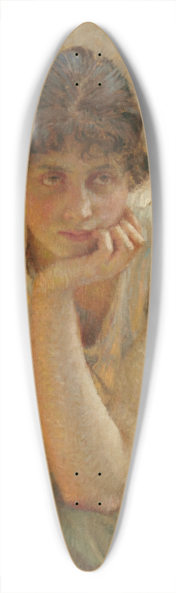 Vlaho Bukovac - A portrait of the artists daughter 39.3 inch art pintail longboard deck