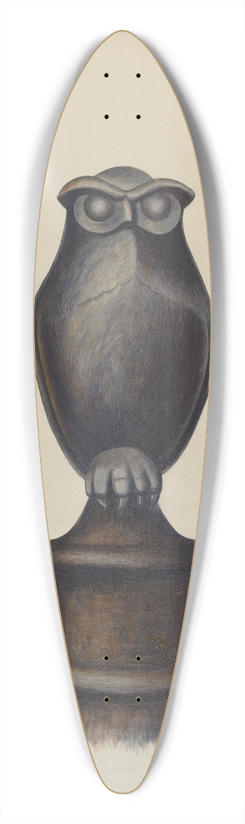 V.L. Vance - Cast Iron Owl Hitching Post 39.3 inch art pintail longboard deck