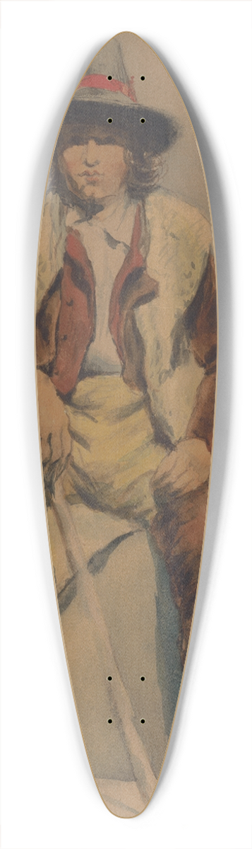 Vojtech Klimkovi - A study of a sitting man from Albania 39.3 inch art pintail longboard deck