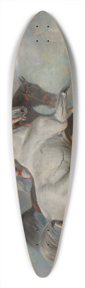 Wacaw Pawliszak - Black man with horses 39.3 inch art pintail longboard deck