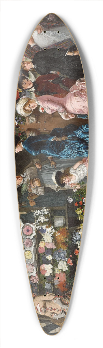 Wadysaw Bakaowicz - A Flower Market At La Madeleine, Paris 39.3 inch art pintail longboard deck