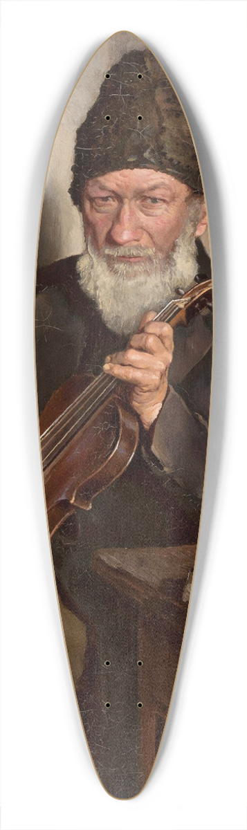 Wadysaw Ciesielski - Old man with a fiddle 39.3 inch art pintail longboard deck