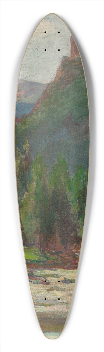 Wadysaw lewiski - Mountain landscape 39.3 inch art pintail longboard deck