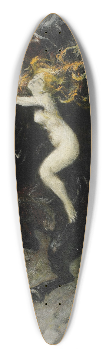 Wadysaw Podkowiski - Frenzy, sketch 39.3 inch art pintail longboard deck