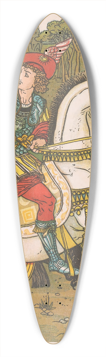 Walter Crane - Beauty and the beast Pl. 15 39.3 inch art pintail longboard deck