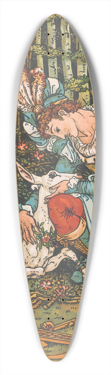 Walter Crane - Beauty and the beast Pl. 17 39.3 inch art pintail longboard deck