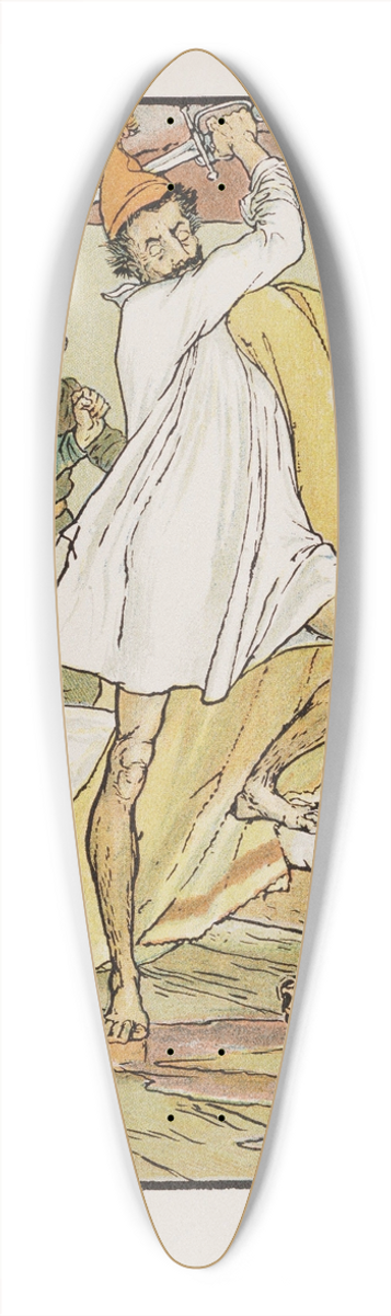 Walter Crane - Don Quixotes extraordinary battle 39.3 inch art pintail longboard deck