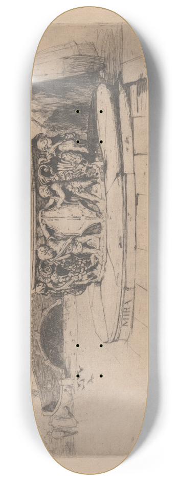 David Young Cameron - A Venetian Fountain 8.25 inch art skate deck