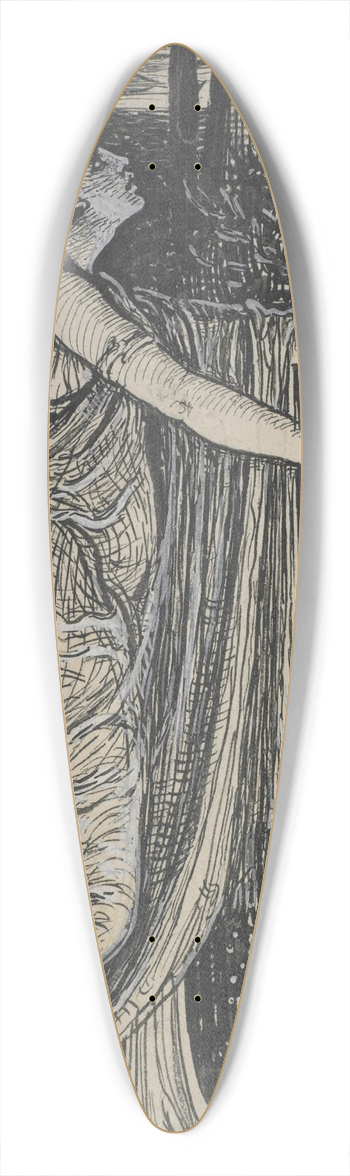 Walter Crane - Myrtos invocation 39.3 inch art pintail longboard deck