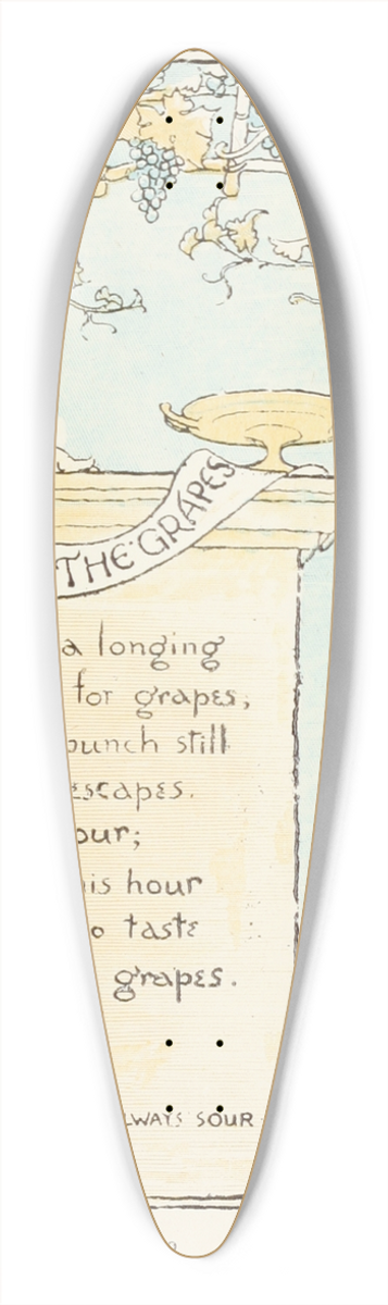 Walter Crane - The Fox and the Grapes 39.3 inch art pintail longboard deck