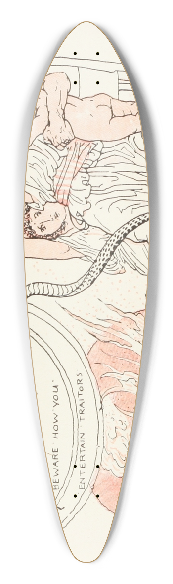 Walter Crane - The Man and the Snake 39.3 inch art pintail longboard deck