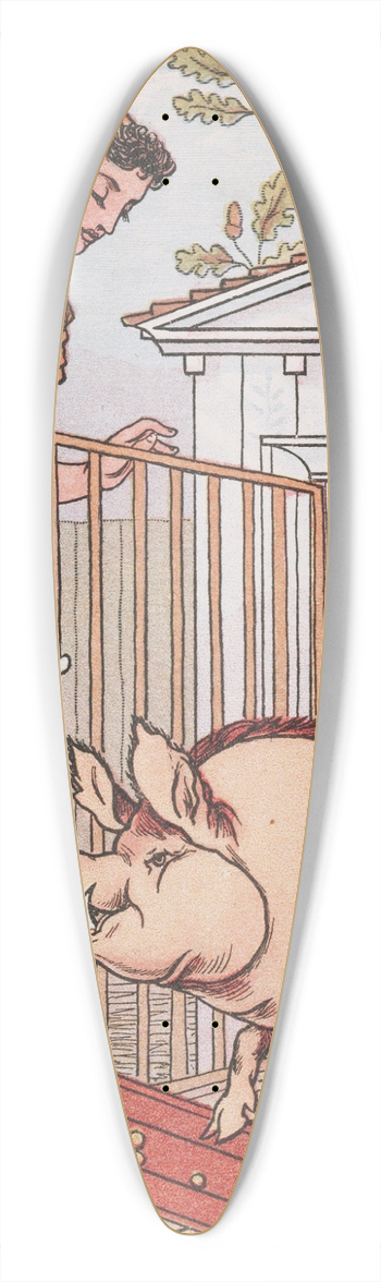 Walter Crane - There was a lady loved a swine 39.3 inch art pintail longboard deck