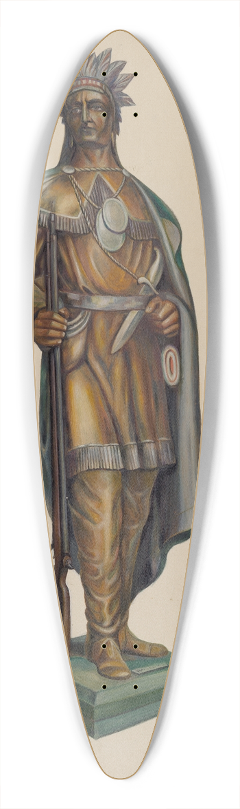 Walter Hochstrasser - Cigar Store Indian 39.3 inch art pintail longboard deck