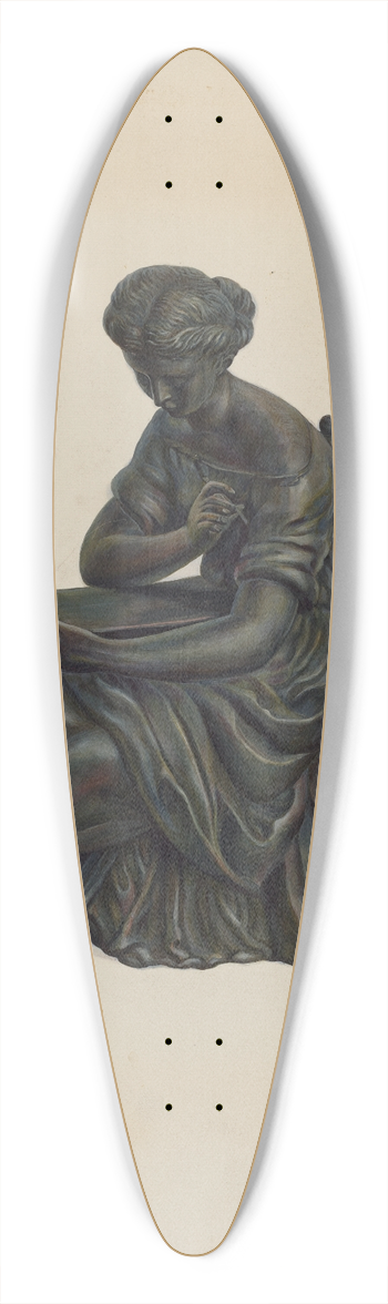 Walter Hochstrasser - Statue Clock Decoration 39.3 inch art pintail longboard deck