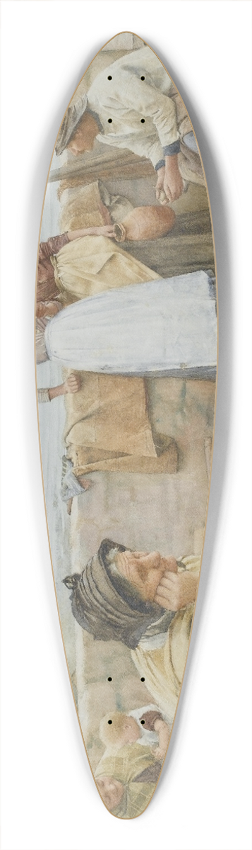 Walter Langley - A Village Idyll 39.3 inch art pintail longboard deck