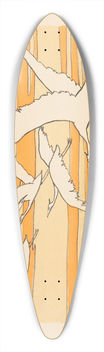 Walter Leistikow - Kraniche 39.3 inch art pintail longboard deck